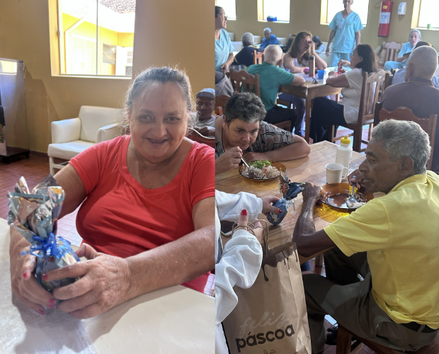 Lar Irm� Maria Augusta (LIMA) comemora p�scoa com almo�o especial para idosos